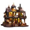 Casa in Miniatura Fai da Te Edinburgo Fatta a Mano in Legno Architettura in Stile Cinese Grande Villa Regalo Creativo per Ragazze
