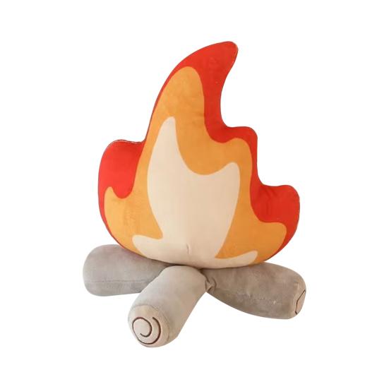 Fake Campfire Plushies Simulation Bonfire Plush Toy Soft Stuffed Funny Fake-Fire Camping Toy Cartoon Campfire Firewood Doll Floor Cushion Decorative
