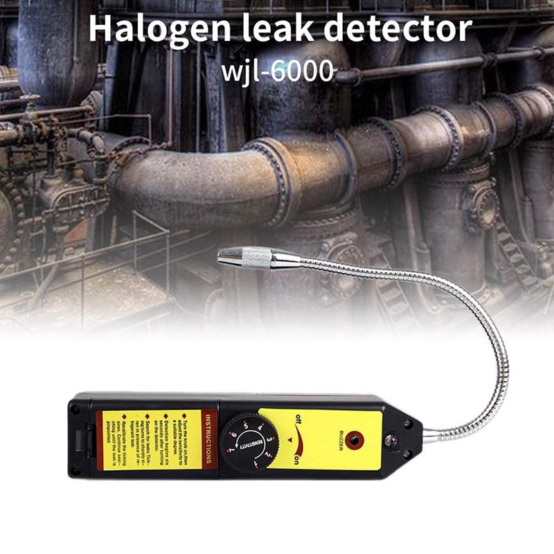 WJL-6000 Freon Leak Detector Halogen Leak Detector Refrigerant Air Conditioning Gas HVAC R22 R410A Cfcs HCFC Electronic Detector