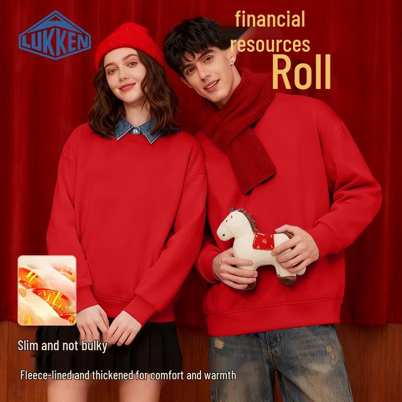 LUKKEN Couple s Fleece-Lined Round Neck Sweatshirt M