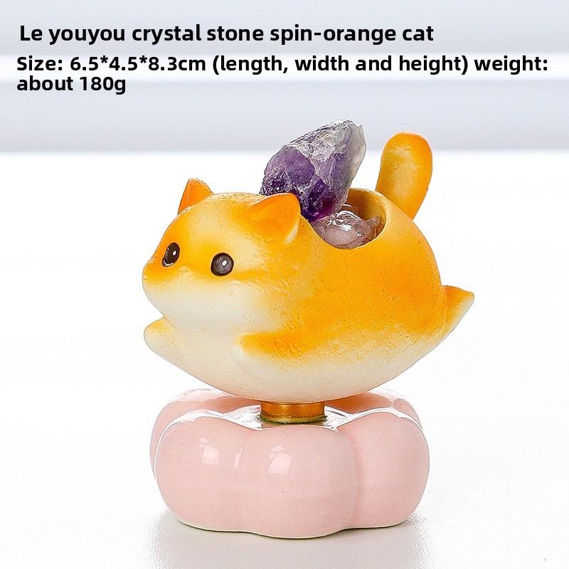 Crystal Tree With Cat Figurines Gift For Colleagues Office Decor Collectors Edition