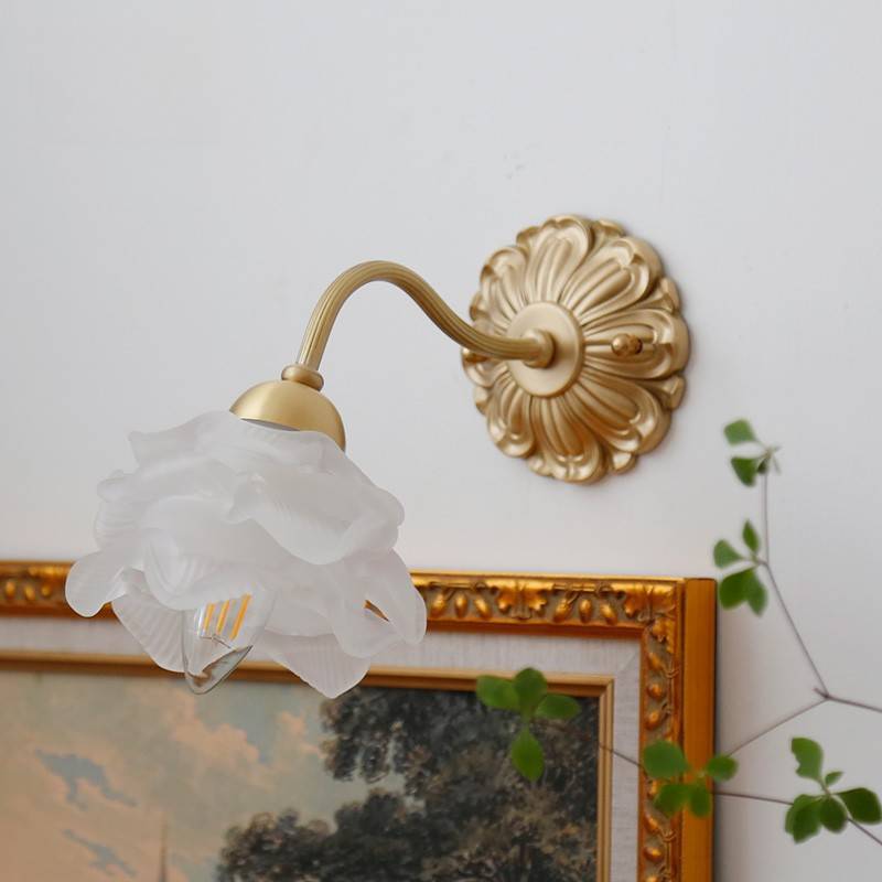 Frosted Glass LED Wall Light Switch Socket Home Decor Indoor Lighting Living Room Bedroom Beside Lamp Copper Lampara Pared
