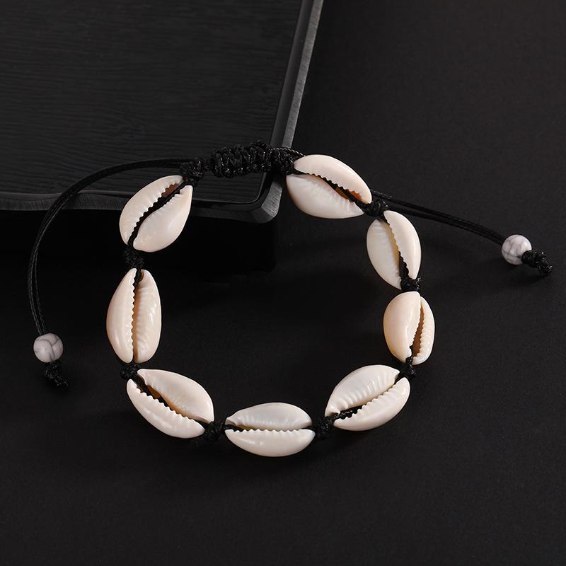 Винтажный богемный браслет из морских ракушек: Летние пляжные украшения из натурального вощеного шнура