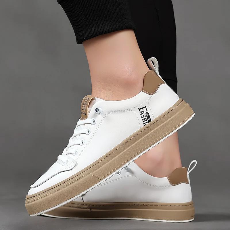 Fashion Fashion Trend Men Casual Leather Shoes 2024New Luxury Designers Casual Oxford Shoe Classic Lace-Up Antiskid Tenis Masculino Shoe