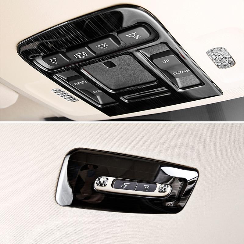 Stainless Steel Car Interior Front Reading Light Lamp Panel Cover Trim For Toyota Camry 70 XV70 2018- 2022 2023