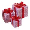 Christmas Box Decorations Christmas Boxes Decor With LED Light 3 Pieces Battery Operated Ornaments Seasonal Display For Winter