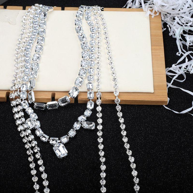 Fashion Shoulder Chain Square Sugar Banquet Formal Dress Accessories Women's Rhinestone