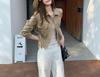 London Old Dream Vintage Khaki Suede Women's Autumn Workwear Jacket, Short & Versatile