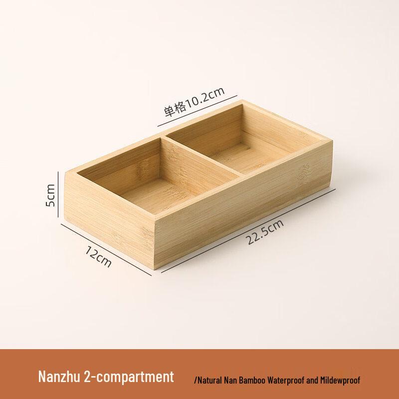 Xihe Bamboo 2-Compartment Tea & Fruit Serving Tray