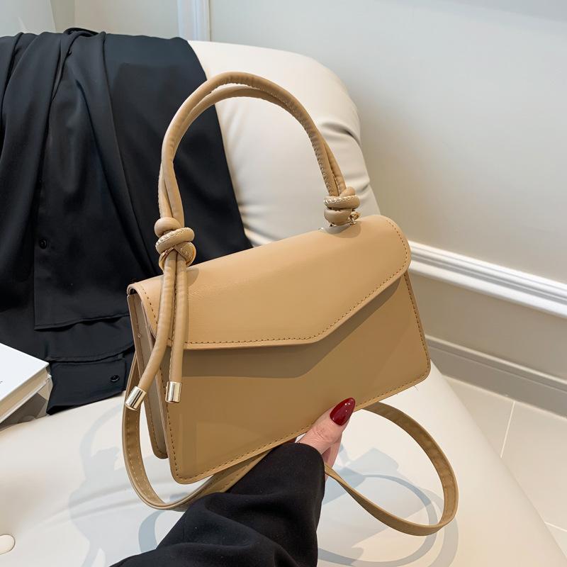 Temperament Simple Solid Color Small Bag Women'S Handbag Spring Versatile Shoulder Messenger Small Square Bag