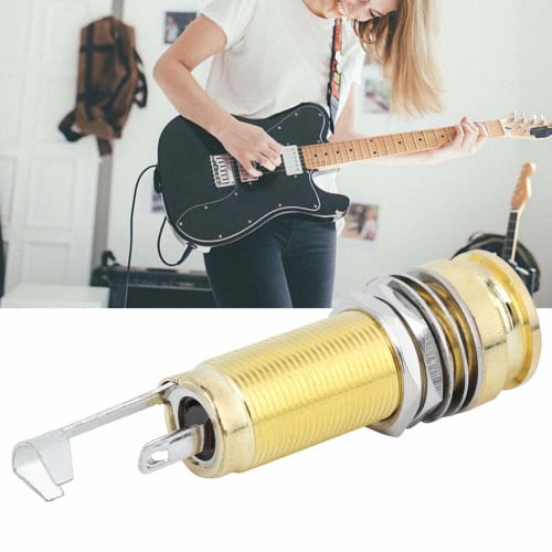 Zerodis Guitar Endpin Jack with Cylinder Clip End, Noise Reduction, High Strength, Gold Base