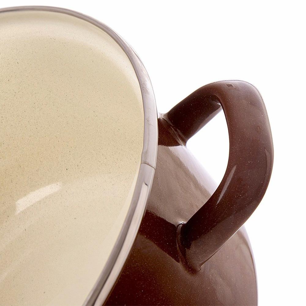 BROWN Enamel Pot 18 Cm, 2 L
