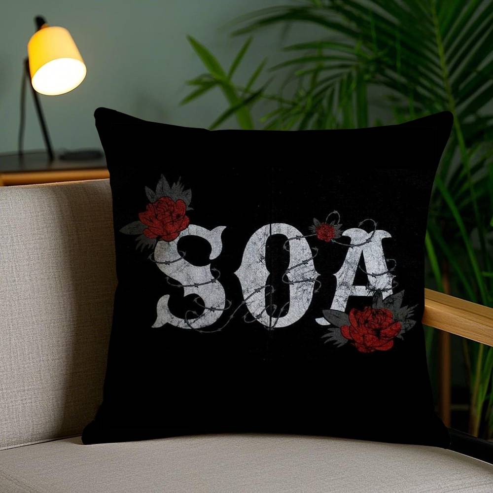 S-Sons of A-Anarchy Kissenbezug Haus Schlafsaal Stuhllehne Kurzer Plüsch Doppelseitiger Druck Büro Nickerchen Zeit Kissenbezug