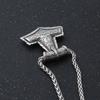 Halskette aus Edelstahl Thors Hammer - Wikinger Mjolnir Rune Amulett Anhänger in Silber für Männer & Frauen Nordischer Schmuck Geschenke