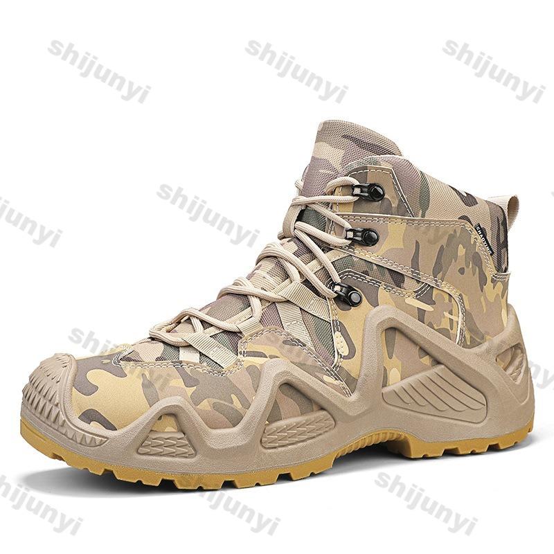 Men's Boots Autumn Winter High Top Men Outdoor Anti Slip Climbing Mountain Boots Large Size 46 Platform Anti Slip Desert Boots