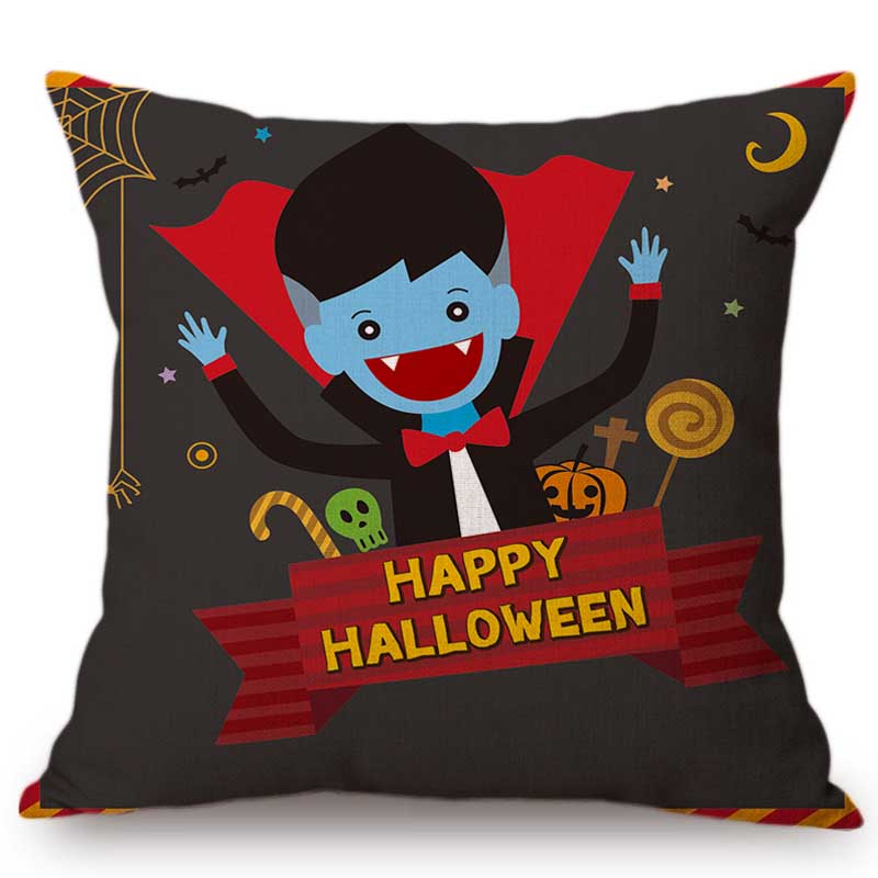 Halloween Decoration Pillow Case Happy Halloween Cartoon Vampire Pumpkin Party Celebration Decorative Sofa Cushion Covers