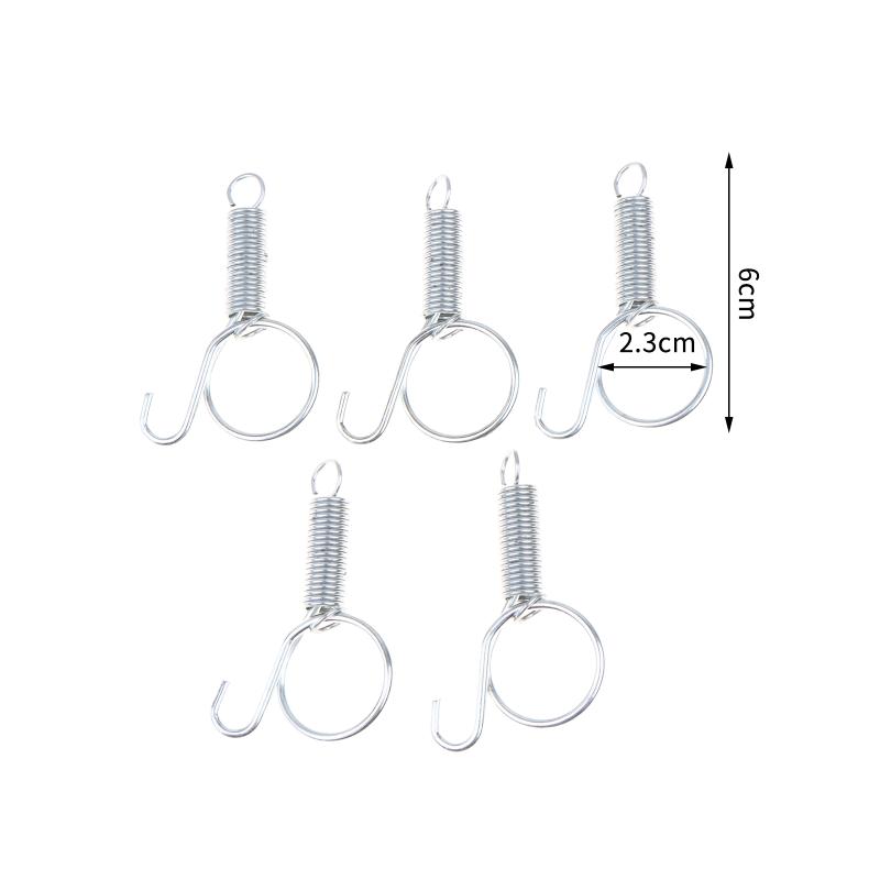 

5 шт. пружинных крючков для дверцы клетки 6/7/8,5/11,5 см, металлические защелкивающиеся крючки с пружинным механизмом для дверцы клетки для домашней птицы, цыплят и хомяков.