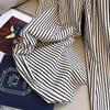 Women’s Summer 2026 Elastic Waist Striped Drawstring Casual Pants: Japanese & Korean Slimming Straight-Leg Style