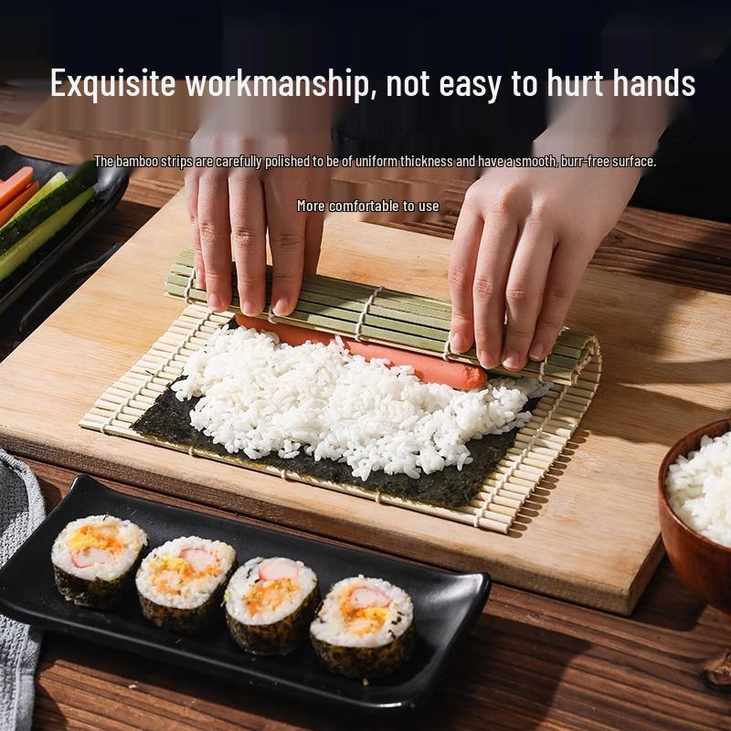 Podložka na rolování sushi - Zelená loupaná bambusová podložka pro domácí a komerční použití