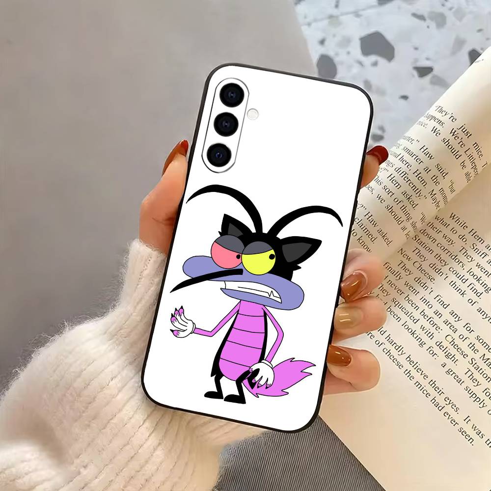 

Cat O-Oggy and the C-Cockroaches Phone Case Black Silicone Soft For Samsung Galaxy A73,A72,A71,A70,A53,A52,A51 Samsung a21s
