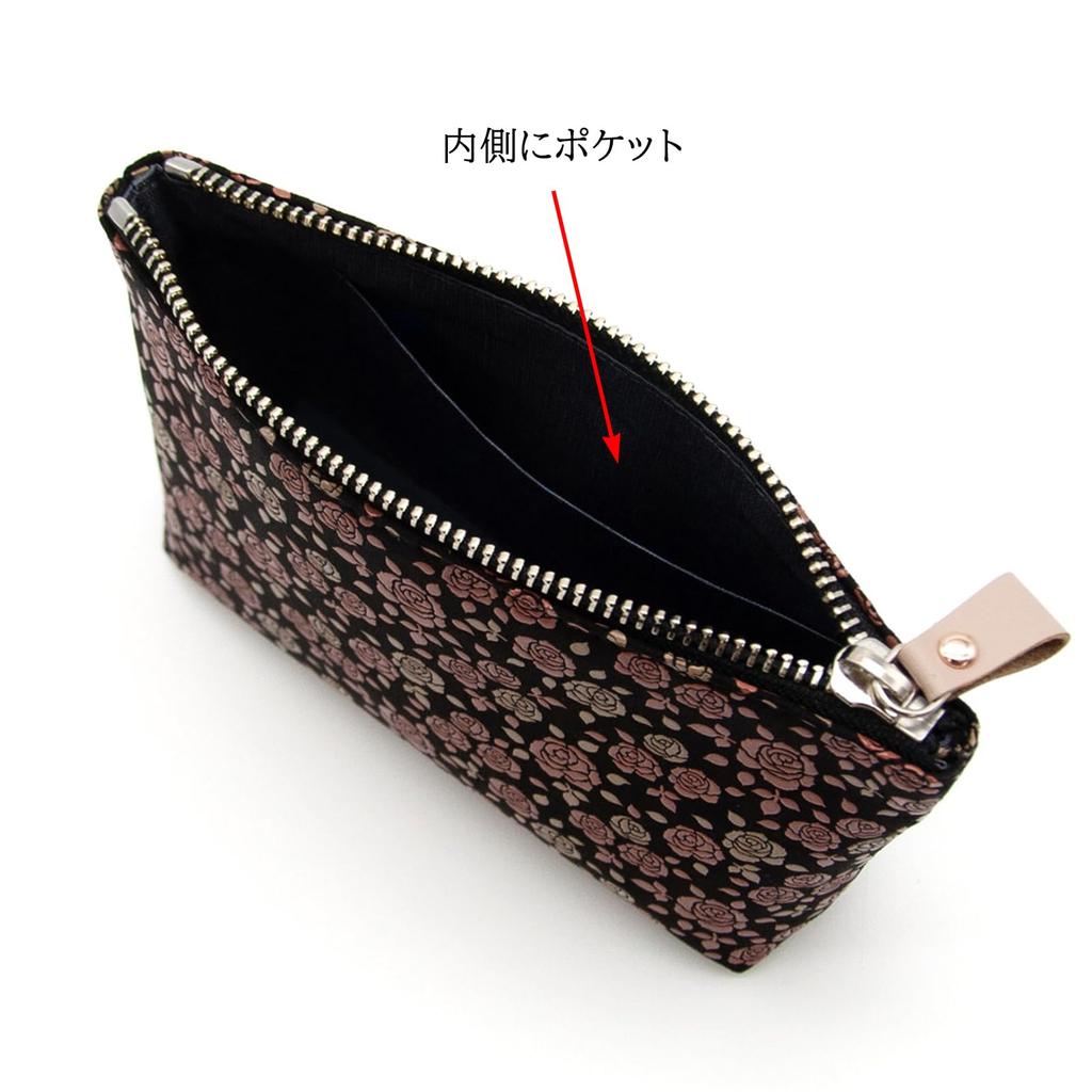 Inden Kaguwa Rose Traditional Koshu Inden Deer Original Brand Inden-ya Pouch, Design, Craft, Leather, Lacquered, (No. 8408)