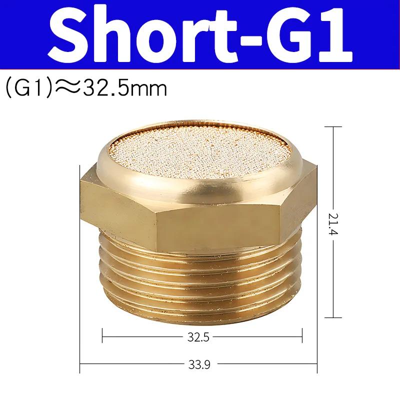 10PCS/50PCS/200PCS Pneumatic Brass Exhaust Muffler BSL M5 1/8 1/4 3/8 1/2 BSP Male Thread For Air Noise Adjustable Long Short