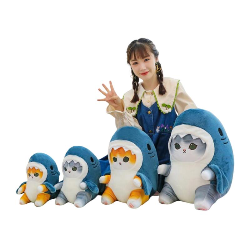 1 Piece Cute Stuffed Animals Soft Plushies Doll Toys Pillow 20Cm Anime Shark Cat Plush Toy Birthday Gift For Kids Adults