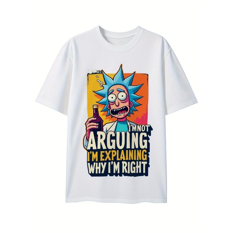 Taglie Europee T-shirt Rick and Morty, T-shirt Attiva con Scollo a Girocollo Design Grafico da Uomo, Magliette Comode Casual per l'Estate