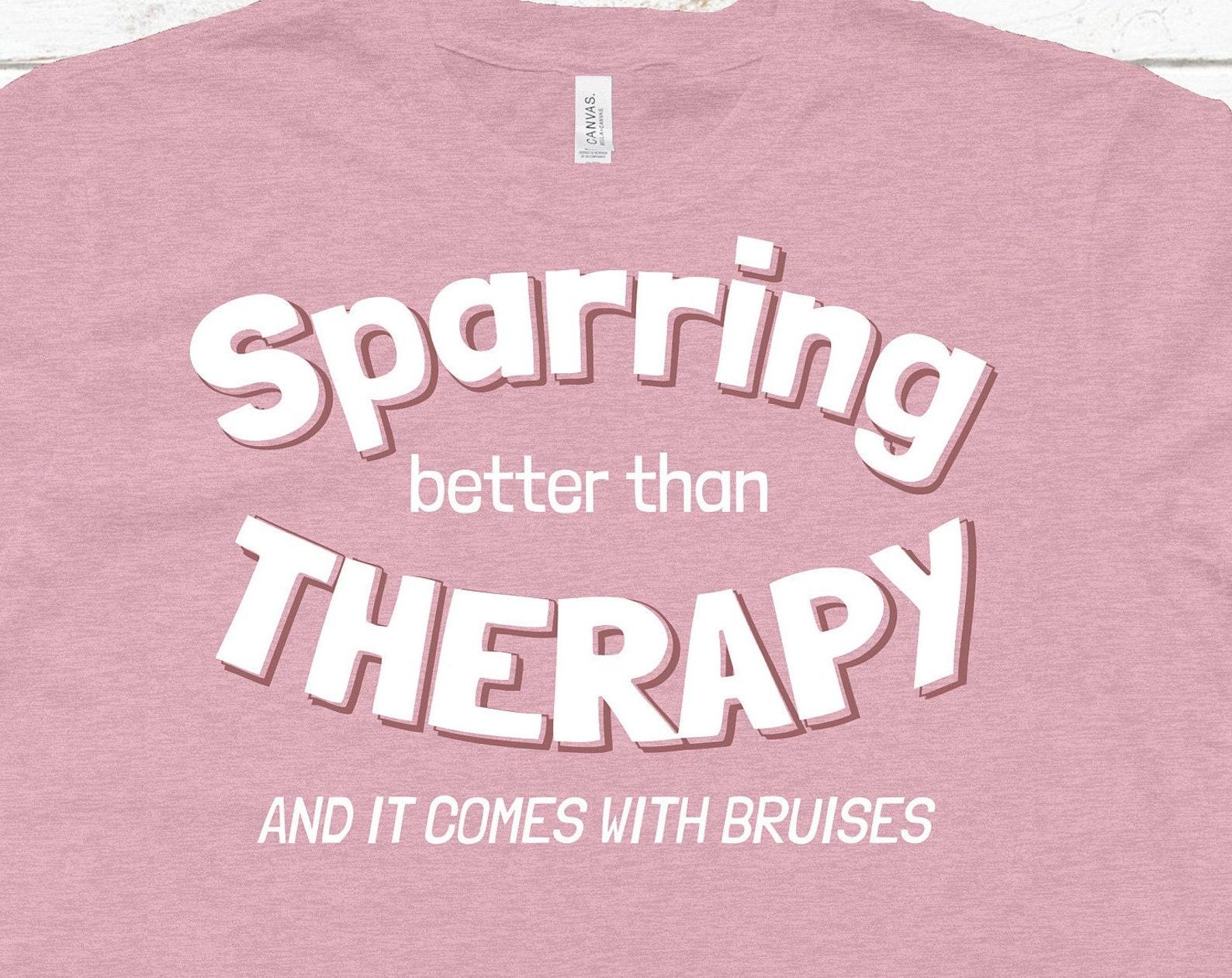 Funny Martial Arts T Shirt | Karate Gift for Girls | Sparring Is Cheaper Than Therapy | Taekwondo T Shirt for Women 4XL