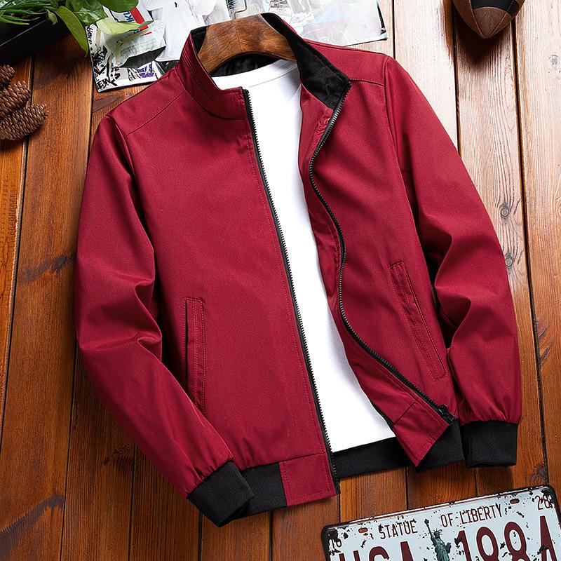 Veste à col montant pour homme, Veste mode business décontractée couleur unie, Vêtements pour homme sur le dessus