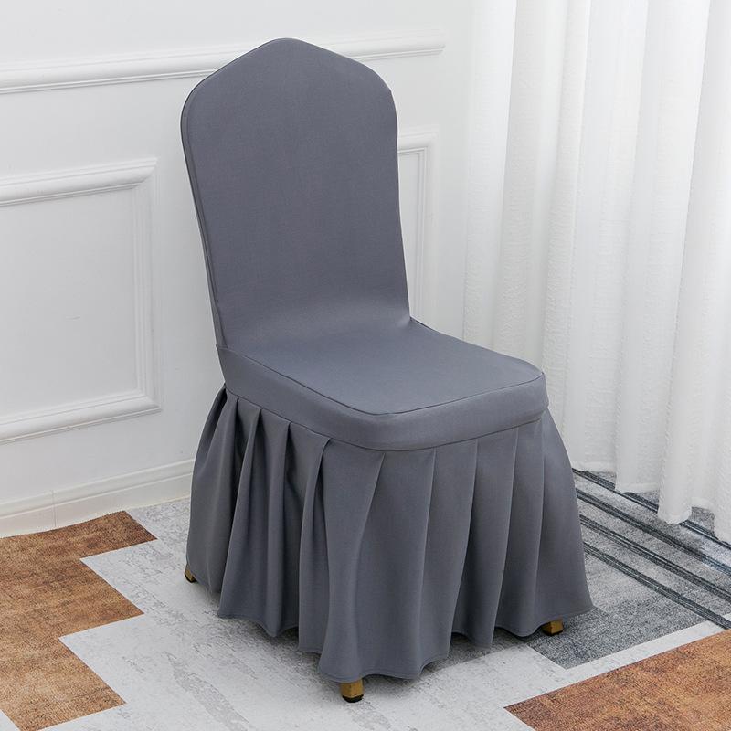 Solid Color Thick and Highly Elastic Stretch Chair Cover Wedding Pleated Skirt Style Chair Covers Suitable for Hotel Party and Banquet Decoration