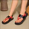 Fashion Summer 2025 New Flat Knot Versatile Flip Toe Herringbone Sandals Women