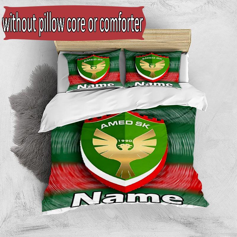 3pcs Duvet Cover Set (1*Duvet Cover + 2*Pillowcase, Without Core), Custom Name Amed SK Pattern Bedding Set, Home Bedroom Decor Gift