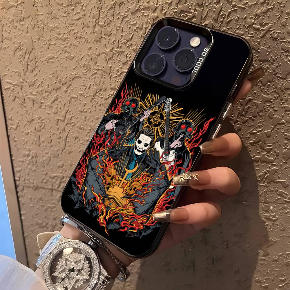 

Ghost Тяжелая Металлическая Группа Для iPhone 17,16,15,14,13,12,11,Mini,Pro,E,SE4,XS,MAX Черный Ударопрочный Конфетный Матовый Чехол iPhoneX