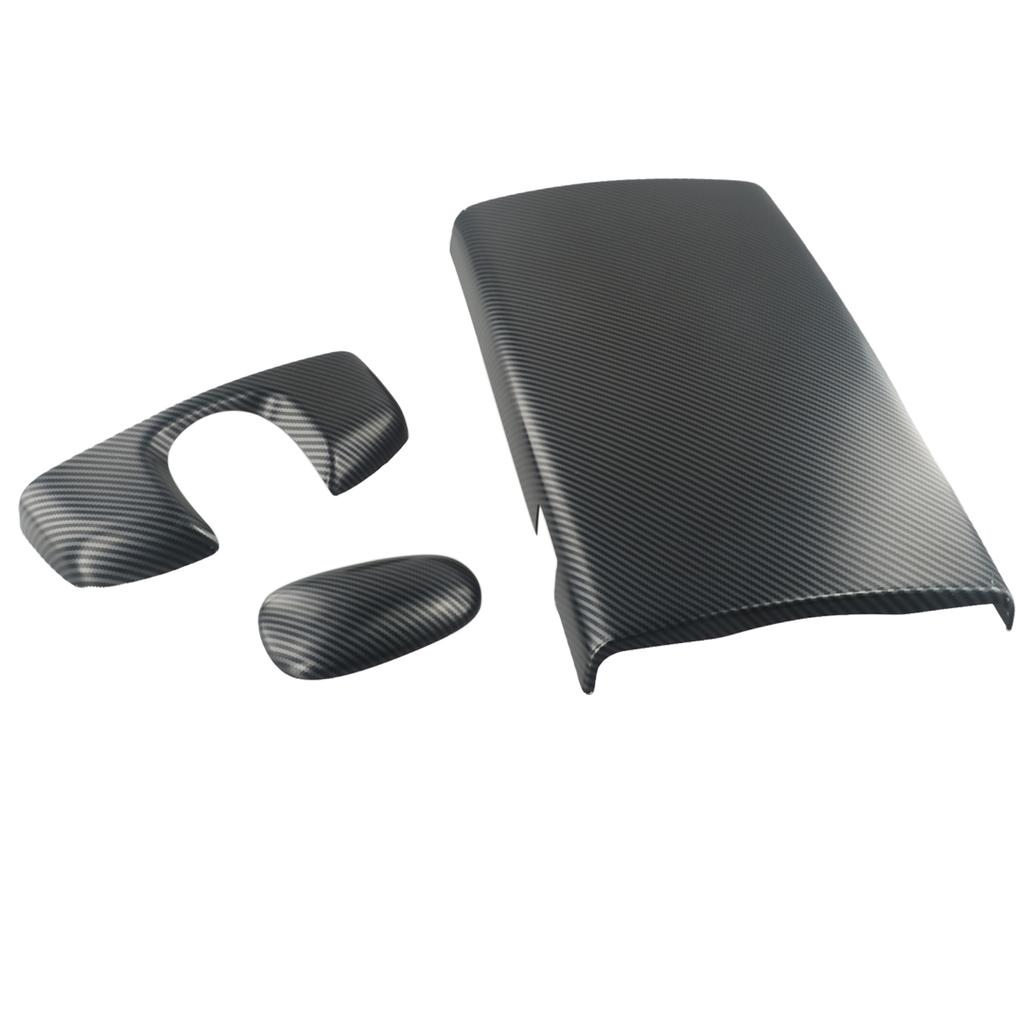 Car Accessories For Mercedes Trim Cover Armrest Box 2008-2012 3Pcs ABS Carbon Fiber Black For Benz S Class W221