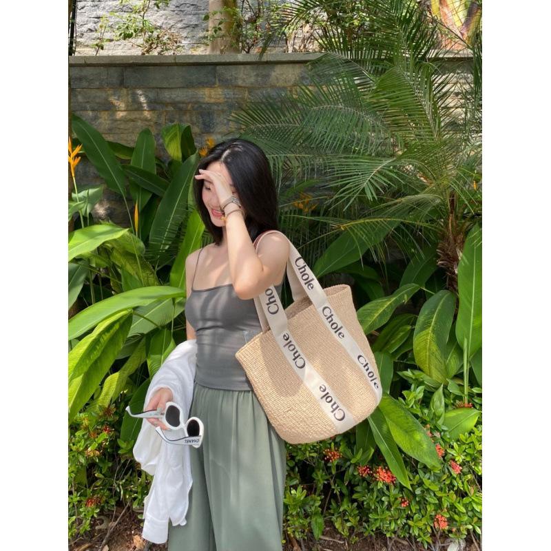 Sac d'été en paille style Ins pour femme – Essentiel mode pour la plage, le pique-nique et les vacances