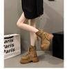 Black Retro Heightened Platform Martin Boots Women's New Autumn and Winter Thin and Comfortable Short Boots