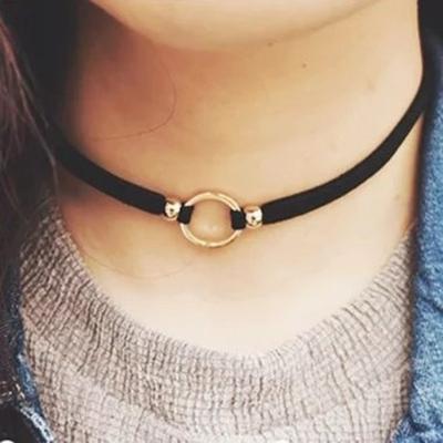 Mažas apskritimas Pakabukas Velvet Collar Choker Kaklo papuošalai Moteriški gotikiniai papuošalai