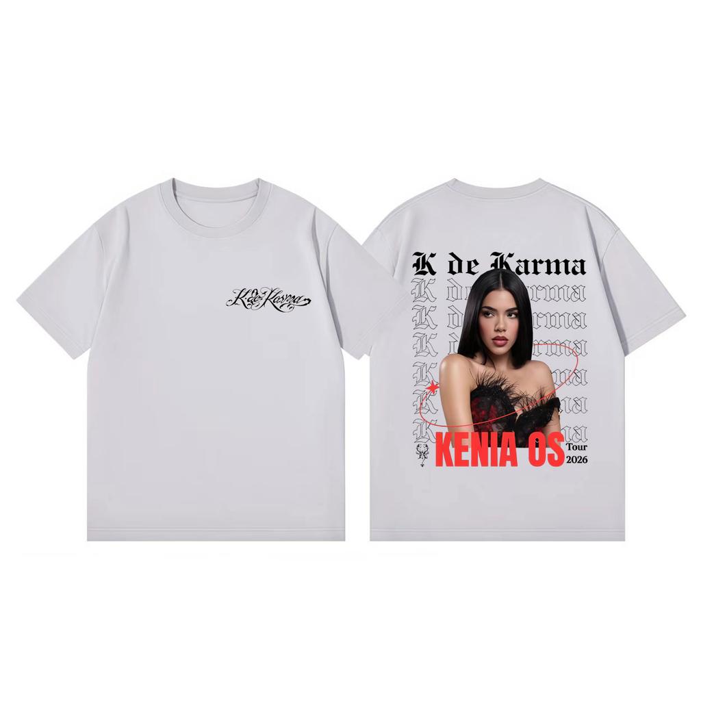 Singer Kenia Os K De Karma Tour 2026 Graphic T Shirts Unisex Women Fashion Aesthetic Tshirt Summer Casual Loose Cotton Tshirts