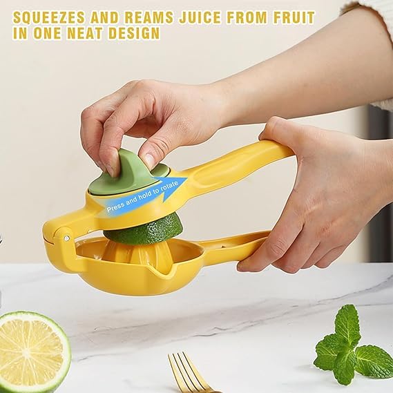 RSINC Fruit Squeezer and Juicer, Juice from Fruit in One Compact Design | Manual Squeeze and Twist Hand Juicer Machine for Lemon, Orange