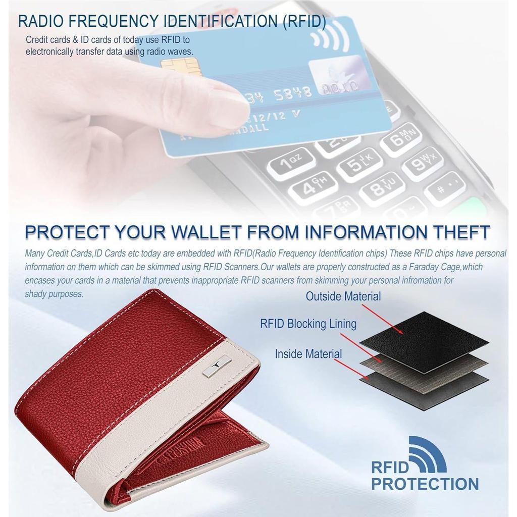 Seattle červená/písková kožená peněženka pro muže