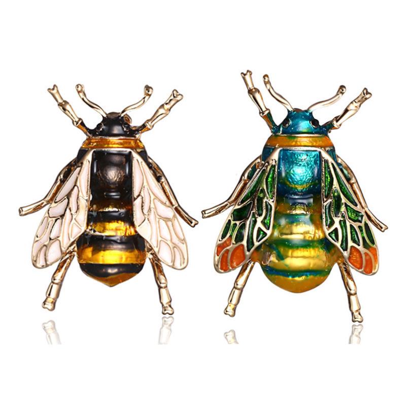 

Korean-Style 3D Enamel Insect Bee Brooch Pin for Women жовтий