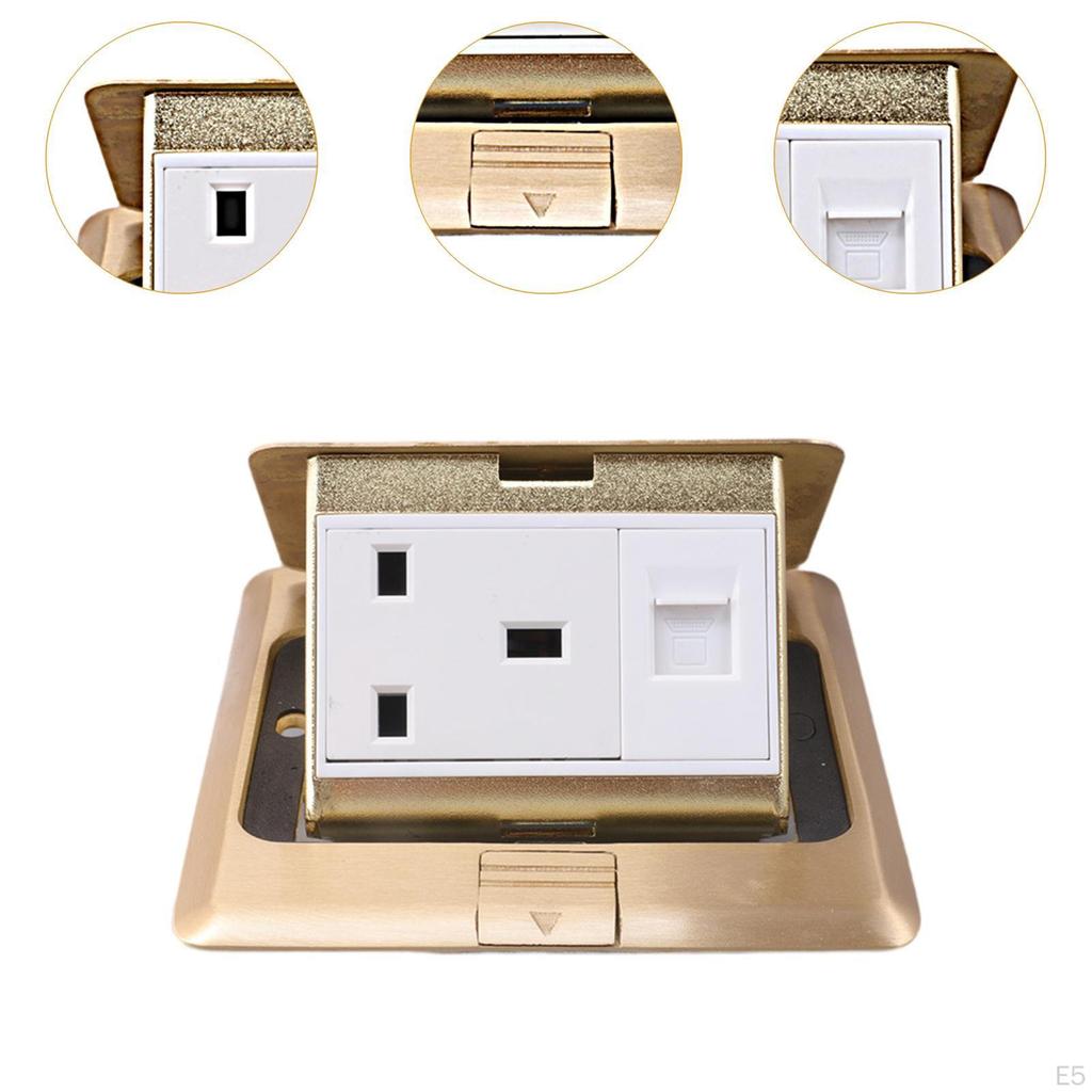 Floor Box Electrical Outlet Kit Household Copper Home Office Charging Station Countertop Tamper