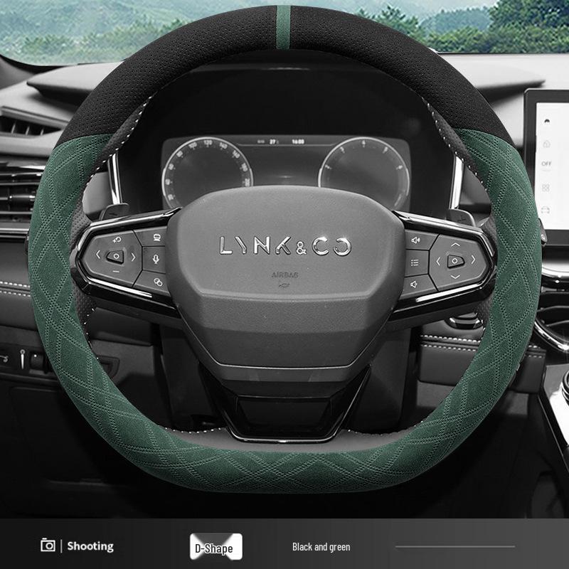 Lynk & Co Steering Wheel Cover for 03/01/02/03+/05/06/09 - Dedicated Suede, All-Season Use