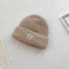 2Pcs/Set Knitted Hat Scarf Set Heart Embroidery Pattern Kids Brimless Hat Long Scarf Set Soft Breathable Winter Accessory