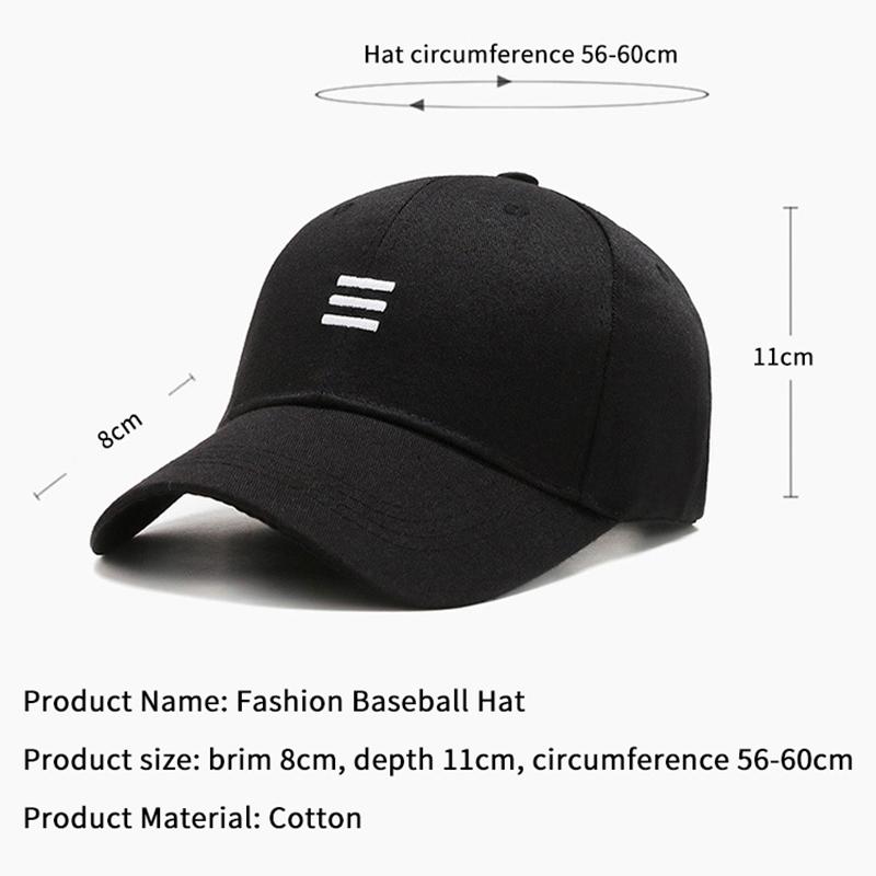 Hat Trendy Simple Three Horizontal Bars Summer Baseball Men Women'S Fashion Leisure Sunshade Cap