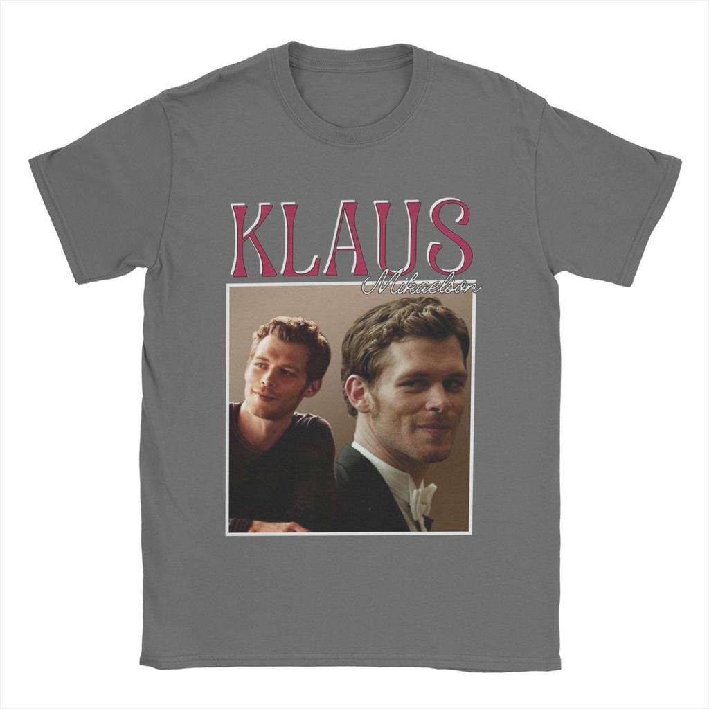 Awesome Klaus Mikaelson The Vampire Diaries T-Shirt Men O Neck Pure Cotton T Shirt Short Sleeve Tee Shirt Graphic Tops