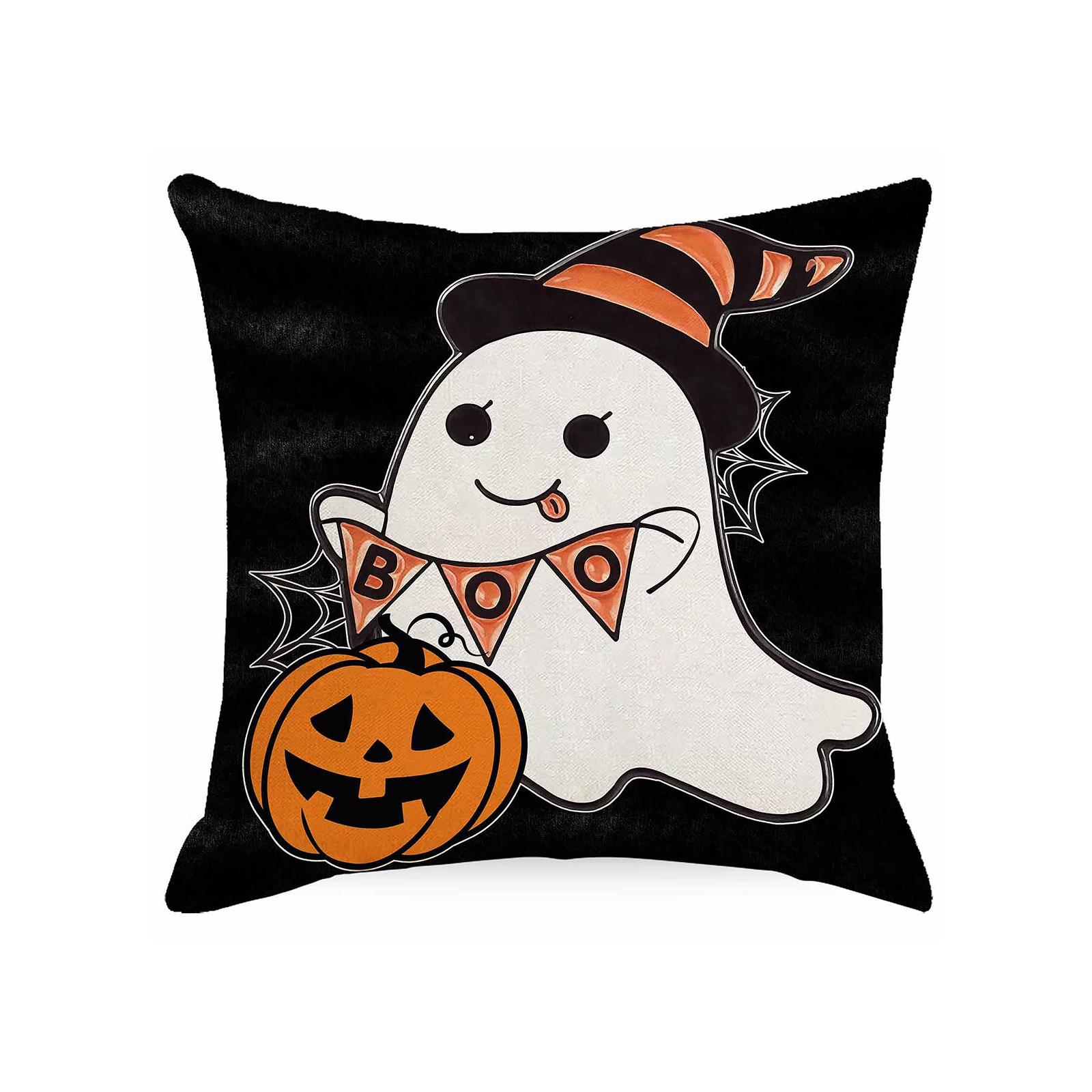 Декоративная льняная наволочка на подушку на Хэллоуин с односторонним принтом Вставка для подушки не входит в комплект One Size 654₽