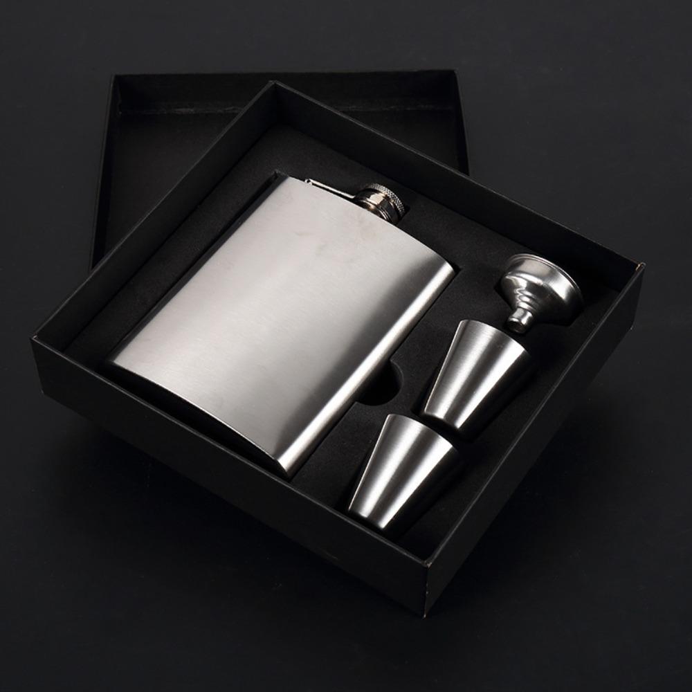 Stainless Steel Wine Pot 7oz Whisky Flask Portable Wine Bottle Set  Gifts