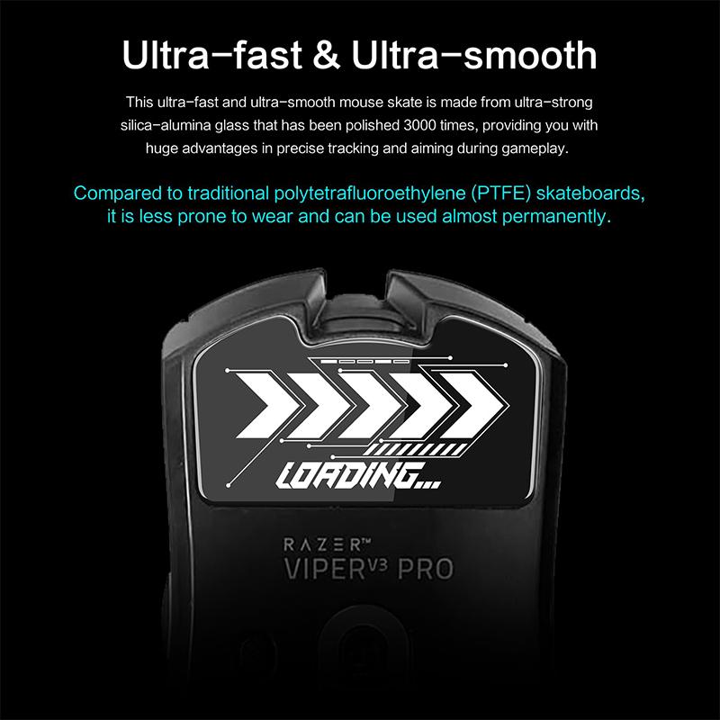 Mouse Feet Skates Ultra Strong Flawless Glass Super Fast Smooth Durable Sole For Razer Viper V3 V2 Pro Gaming Mouse